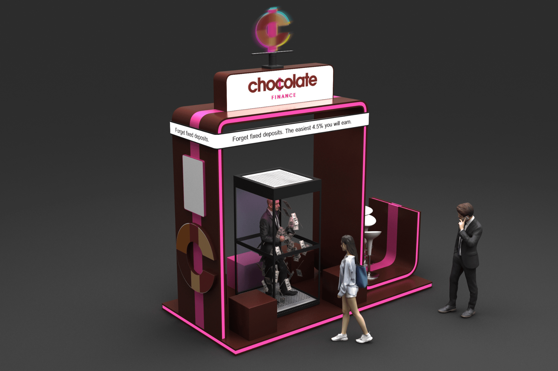 Chocolate Finance Exhibition Booth Concept