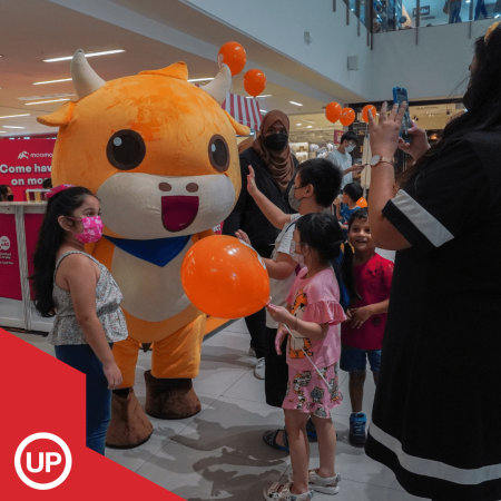 moomoo in-mall brand activation moomoo mascot