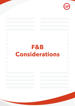 F&B Considerations